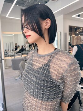 ノク(nok) お顔まわりカット_前髪マチルダボブピンクベージュ