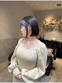 ダブルカラインナーカラーラベンダーグレージュ韓国ブルベボブ