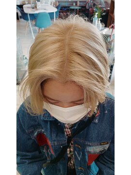 マイ ヘア デザイン 岡崎(MY hair design) 斜めバング/グレージュカラー/シルキーベージュ/岡崎