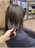 ハイライトカラーケアブリーチ大船駅鎌倉切りっぱなしボブ外ハネ