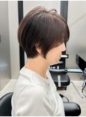 30代40代50代/丸みショート/クビレ/前髪あり/ブラウン/表参道
