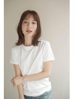 ムク 甲府(muku.)&nbsp;ミディアムヘア/斜めバング/グレージュカラー/甲府駅