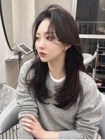 ラルム 新宿(LARME) 韓国ヘア/ミディアムレイヤー/ダークブラウン/前髪カット/新宿
