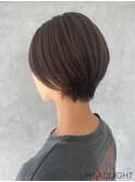 ハンサムショート×ダークブラウン×小顔イメチェン美髪くすみ