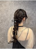 大人編みおろしヘアアレンジ