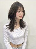 韓国レイヤーカット/オリーブベージュ/ハッシュカット　吉祥寺桜