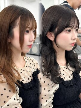 アマトウキョウ アユンチェ(AMA TOKYO×AYUNCHE) 前髪顔まわり韓国ヘアレイヤーカットサイドバンク2wayバンク韓国