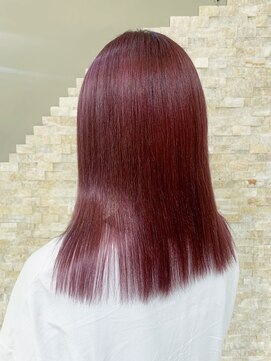 アンククロス 表参道(ANKH CROSS) チェリーレッド/切りっぱなしロング