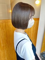 スリーオオテマエ(three. Otemae) 【three】ミニボブ×ベージュ[女性専用サロン〕