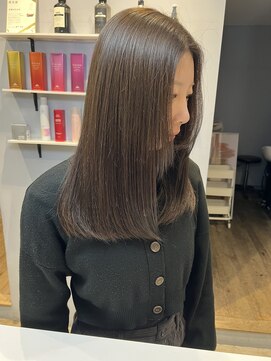 ベルベットヘア 千早店(Velvet hair) 髪質改善カラー×オリーブベージュ【みつ】