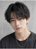 波巻きツイストスパイラルリバースセンターパートニュアンスパー