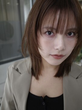 ヌヌ 渋谷 原宿 明治神宮前(nunu) レイヤーカットウルフカットボブグレージュオリーブべージュ