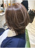 小顔ひし形レイヤーボブ