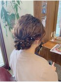 シニヨン風×パールピン