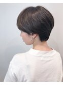 【エッジショートデザインカラー丸みショート無造作カール】