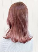ピンクベージュ_マロンベージュAラインボブ_ba322031