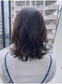 【アッシュベージュ*外ハネミディ】