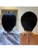 ショートヘアでも髪質改善縮毛矯正ヘアエステ