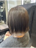 多毛くせ毛◎ 軽く見えるボブ 髪質改善カラー グレージュ