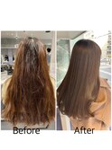 髪質改善トリートメント×透明感カラー☆Before→After
