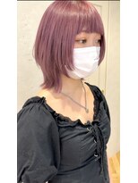 ロンドシエル 横浜(Lond ciel)&nbsp;◇顔周り/ウルフカット/ブリーチ/ダブルカラー/ピンク