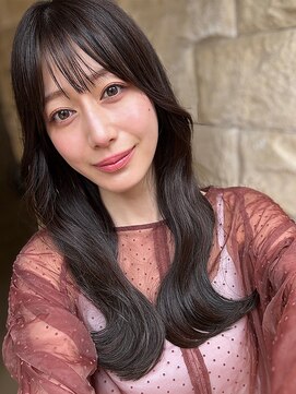 アース 三木店(HAIR & MAKE EARTH) 【艶感★シースルーバング】韓国 髪型 大人可愛いウェーブ巻き髪