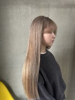 ラック(LUCK)&nbsp;ミルクティー/船橋/くすみベージュ/細めハイライト