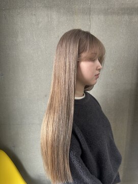 ラック(LUCK) ミルクティー/船橋/くすみベージュ/細めハイライト