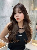 ミニウルフレイヤーカット顔周り前髪韓国ミディアムロング/博多