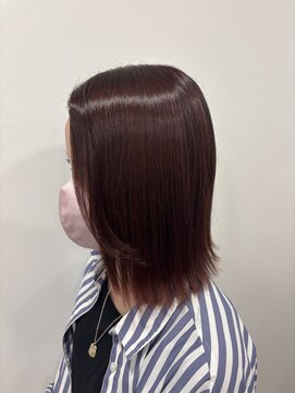 エムタニグチイプセ(M.TANIGUCHI ipse) 切りっぱなしボブ×ブラックピンク