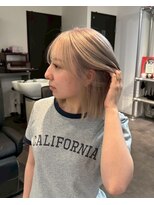 ファーム 大崎店(FAAM)&nbsp;ミルクベージュ×ぱつっとミディアム