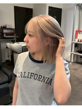 ファーム 大崎店(FAAM) ミルクベージュ×ぱつっとミディアム