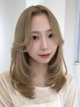 ヨロ 上野(YOLO) ハイライトカラーミルクティーベージュケアブリーチダブルカラー