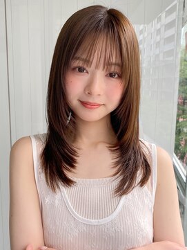 エトラ 渋谷店(etora) 小顔 前髪 ミディアムレイヤーカット 大人ガーリー"