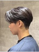 曲がる縮毛　センターパート