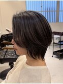 ウルフボブ/デザインカラー/ハイトーンショート/白髪ぼかし