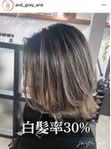 白髪率30%頭皮改善×育てるハイライト