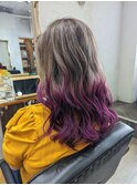 ハイライトグラデーション　カシスピンク