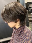 1044ニュアンスカラー束間モテ髪センターパートウルフマッシュ
