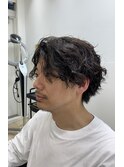 ニュアンスパーマ×センターパート