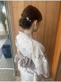 浴衣/ヘアアレンジ/ヘアセット/シニヨンアレンジ/着付け