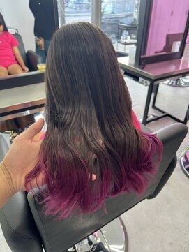 アースコアフュールボーテ 笛吹店(EARTH coiffure beaute) ピンクバイオレットグラデーションワンホンカラー