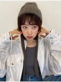 黒髪/オリーブグレー/ココアベージュ/小顔/クラゲヘアー
