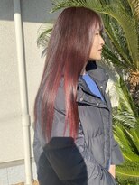 ヒャッカ(hyakka)&nbsp;ロングヘアのインナーカラー　バーガンディーレッド