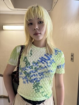 ソイ 下北沢(soi) 【yellow】ケアブリーチ_イエローカラー_顔まわりレイヤーウルフ