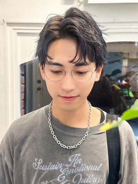 ラレイ ハラジュク(Lalei harajuku) 【白石】メンズカット/ブルーハイライト/青髪/短髪ショート