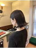 切りっぱなしボブ×グレージュカラー
