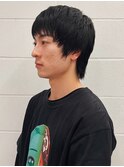 レイヤーウルフショートメンズカット黒髪モッズ