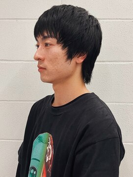 ココ 原宿(KOKO) レイヤーウルフショートメンズカット黒髪モッズ