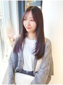ラベンダーベージュ・インナーカラー/顔周りレイヤー
